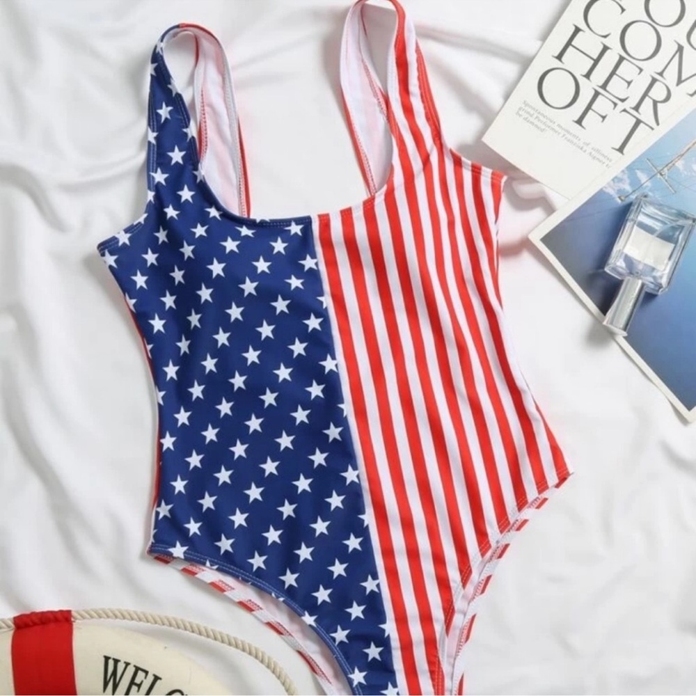 New AMERICAN FLAG BATHING SUIT